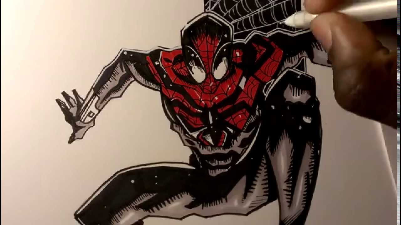 1280x720 Drawing The Superior Spiderman, Marvel Comics - Spiderman Comic Drawing