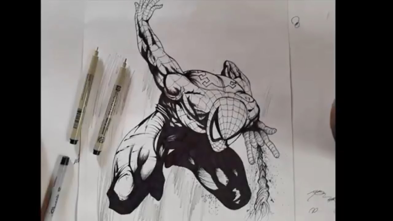 1280x720 How To Draw Spiderman - Spiderman Comic Drawing