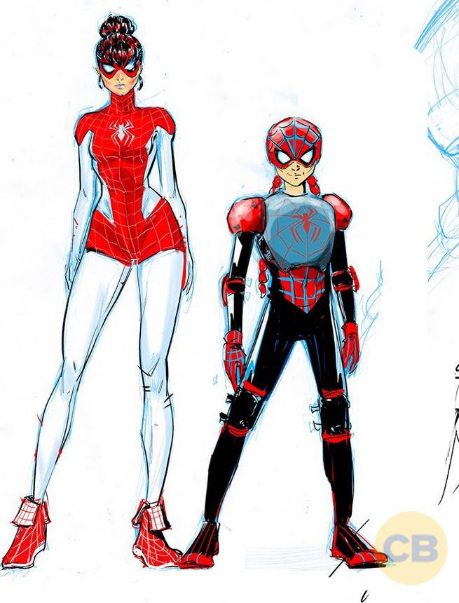 655x860 spider man costumes for mary jane and annie parker revealed - Spiderman Costume Drawing