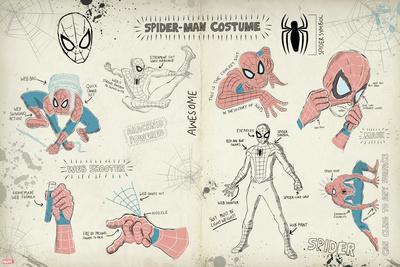 400x267 Spider Man Sketchbook Art Print - Spiderman Costume Drawing