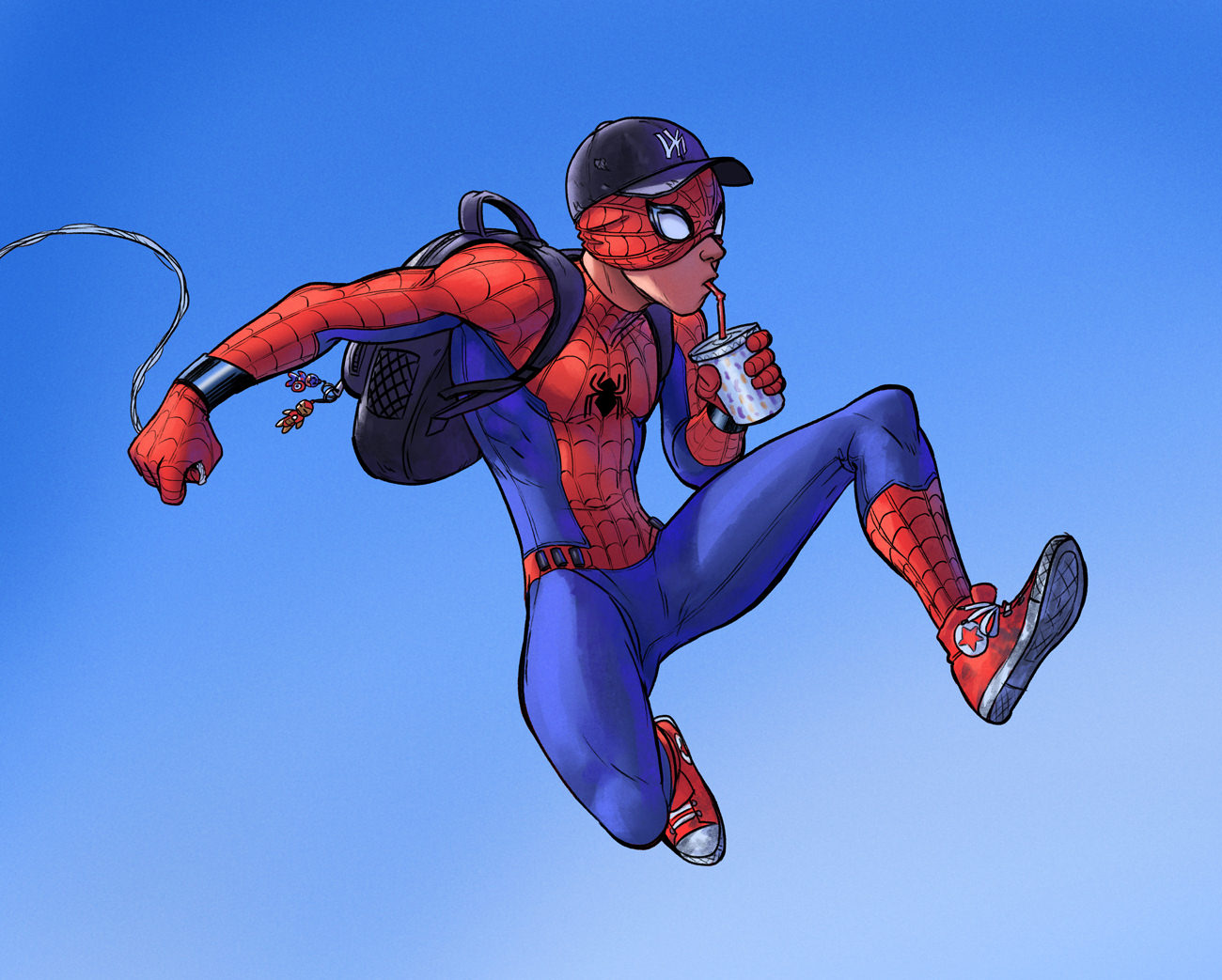 1300x1043 My Drawing Of Spider Man - Spiderman Drawing