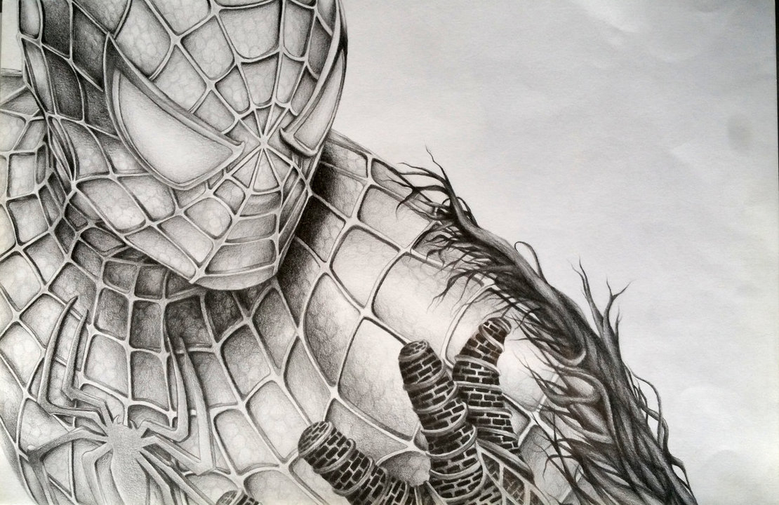 1110x720 Spiderman Drawing, Pencil, Sketch, Colorful, Realistic Art Images - Spiderman Drawing