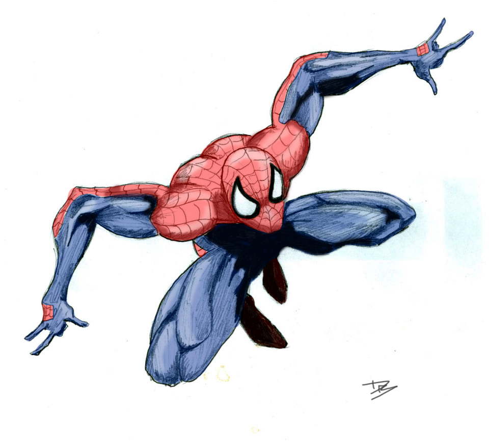 960x871 Pictures Of Spiderman Drawings Color - Spiderman Drawing Color