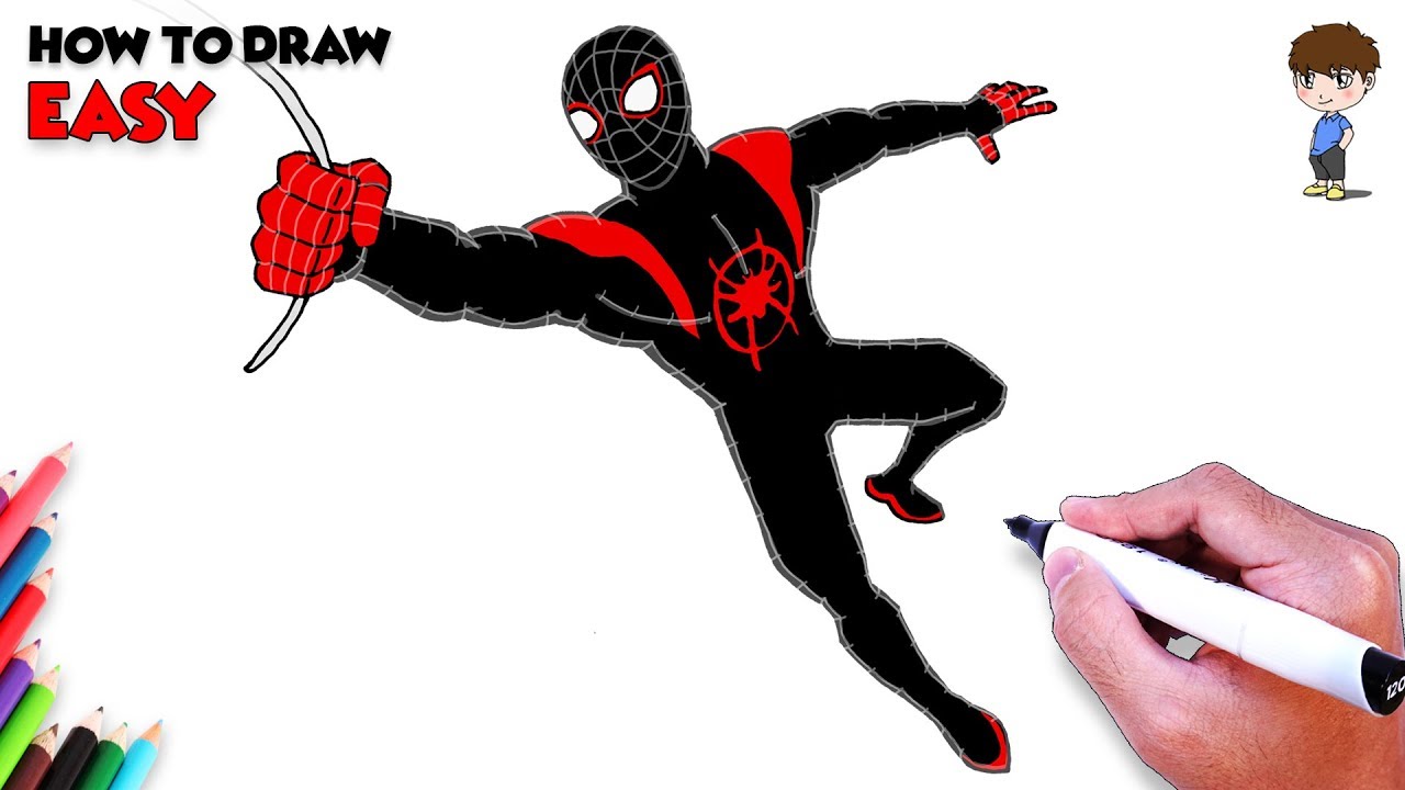 1280x720 How To Draw Spiderman Easy Step - Spiderman Drawing Easy