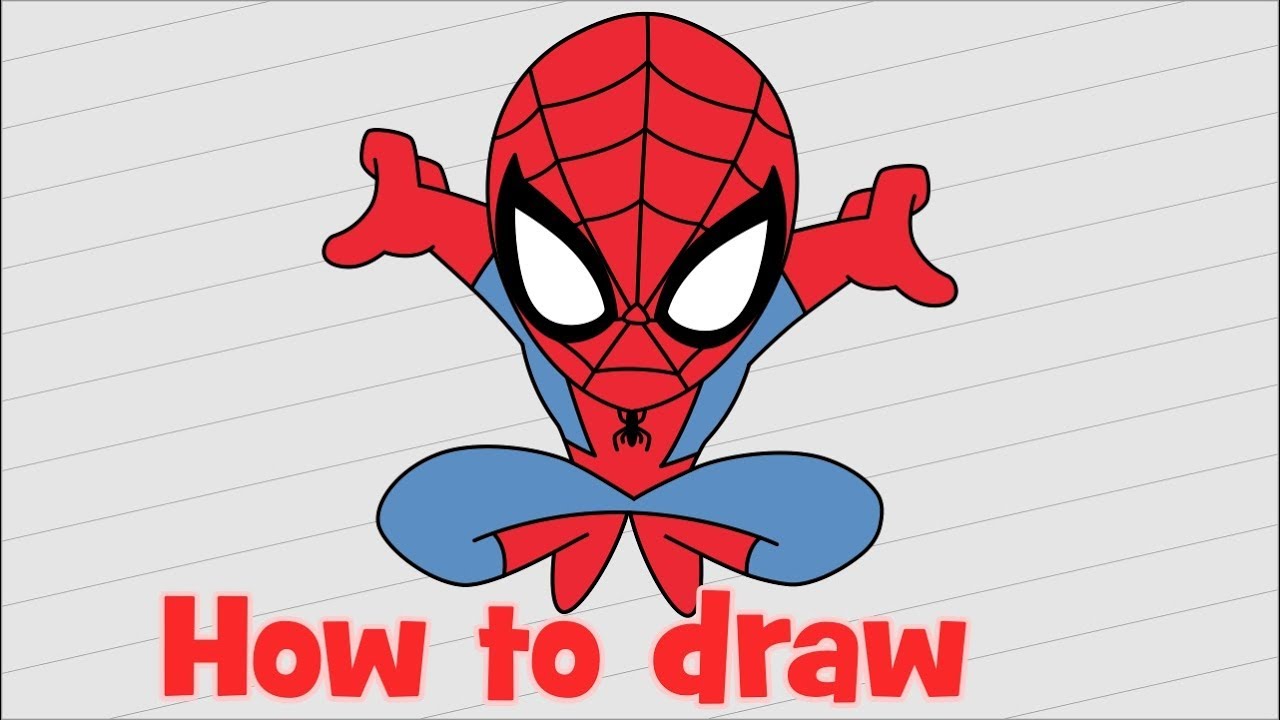 1280x720 How To Draw Spiderman Homecoming For Beginners - Spiderman Drawing Easy