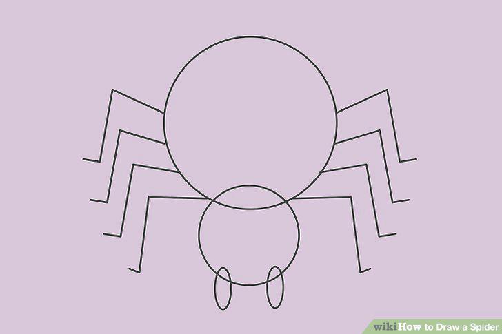 728x485 drawing a spider image titled draw a spider step spiderman - Spiderman Drawing Easy