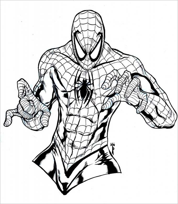 680x779 Spiderman Colouring Pages - Spiderman Drawing For Kids