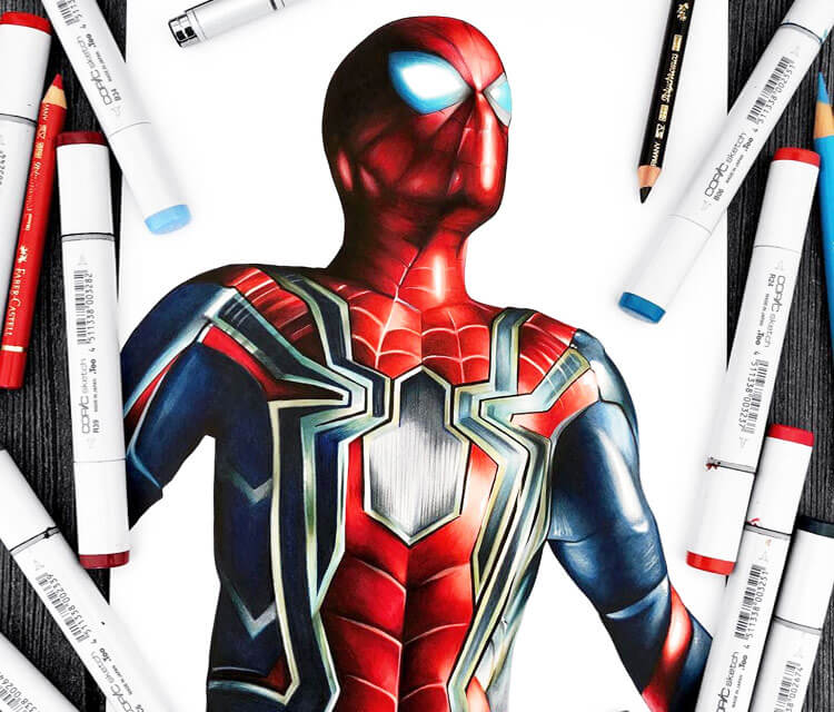 750x640 Spiderman Drawing - Spiderman Drawing Images