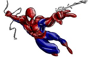 300x200 Drawn Spider Man Drawing - Spiderman Drawing Images