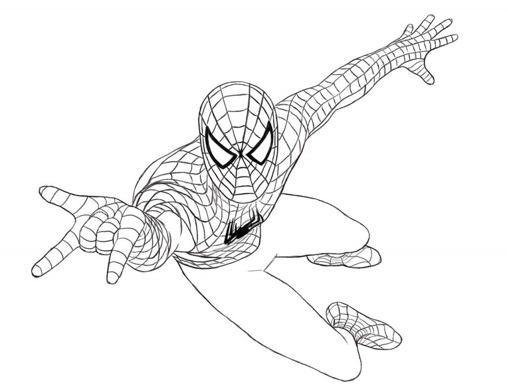 1024x778 Free Printable Spiderman Coloring Pages For Kids Yassin - Spiderman Drawing Pages