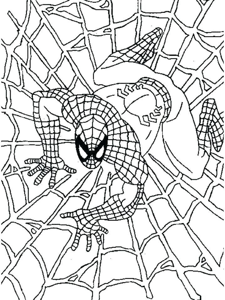 718x959 Drawing Pages Online Or Spider Man Printing Coloring Pages - Spiderman Drawing Pages