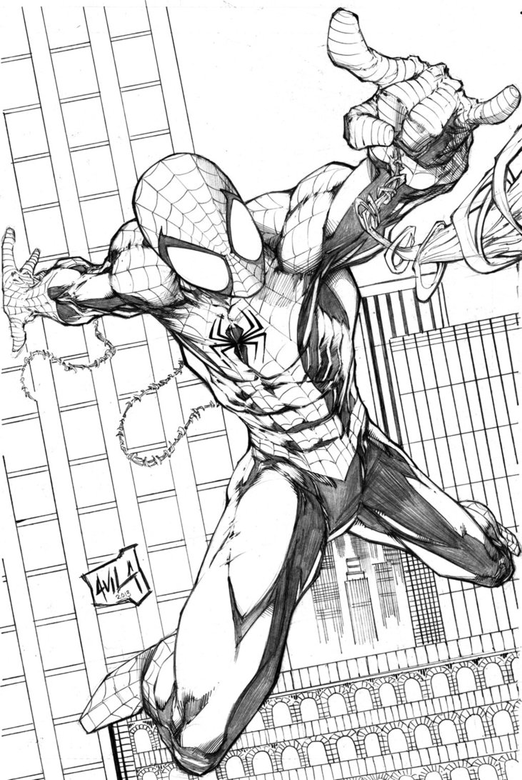 731x1092 Spiderman Drawing In Pencil - Spiderman Drawing Pencil