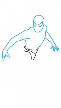 215x382 How To Draw Spiderman, Easy Step - Spiderman Drawing Step By Step