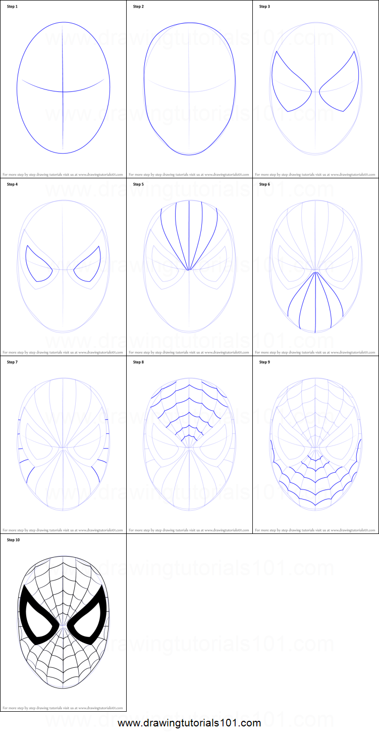 751x1459 How To Draw Spiderman Face Printable Step - Spiderman Drawing Step By Step