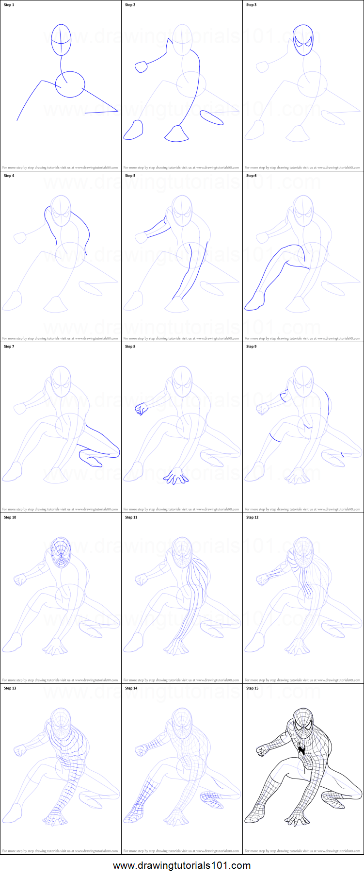 751x1811 How To Draw Spiderman Printable Step - Spiderman Drawing Step By Step