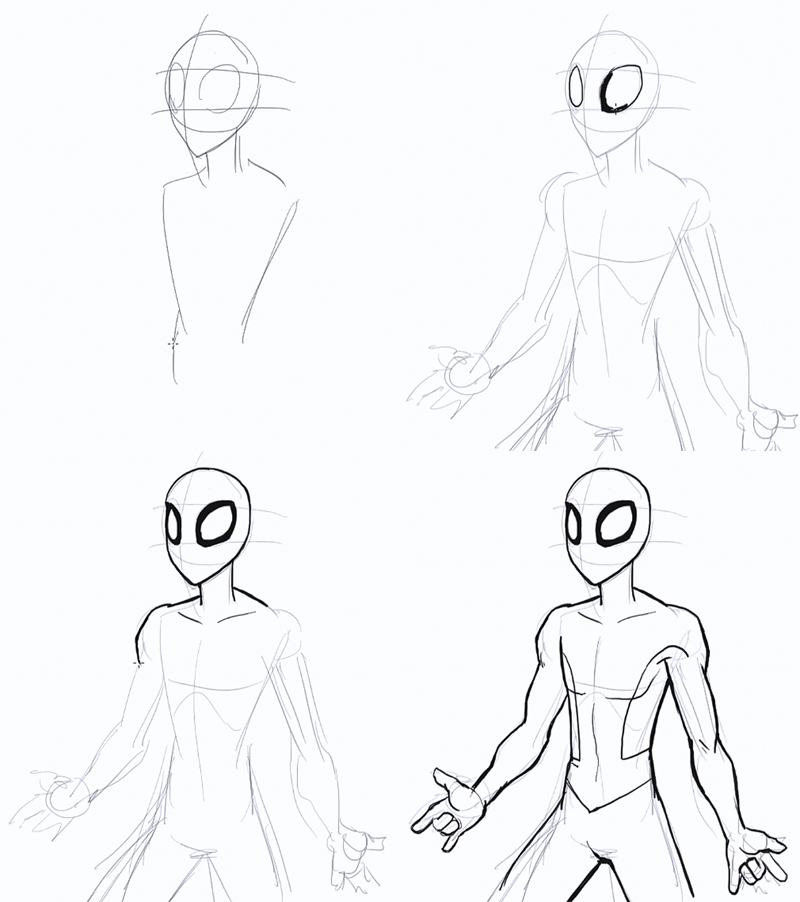 800x902 How To Draw Spiderman - Spiderman Drawing Step By Step