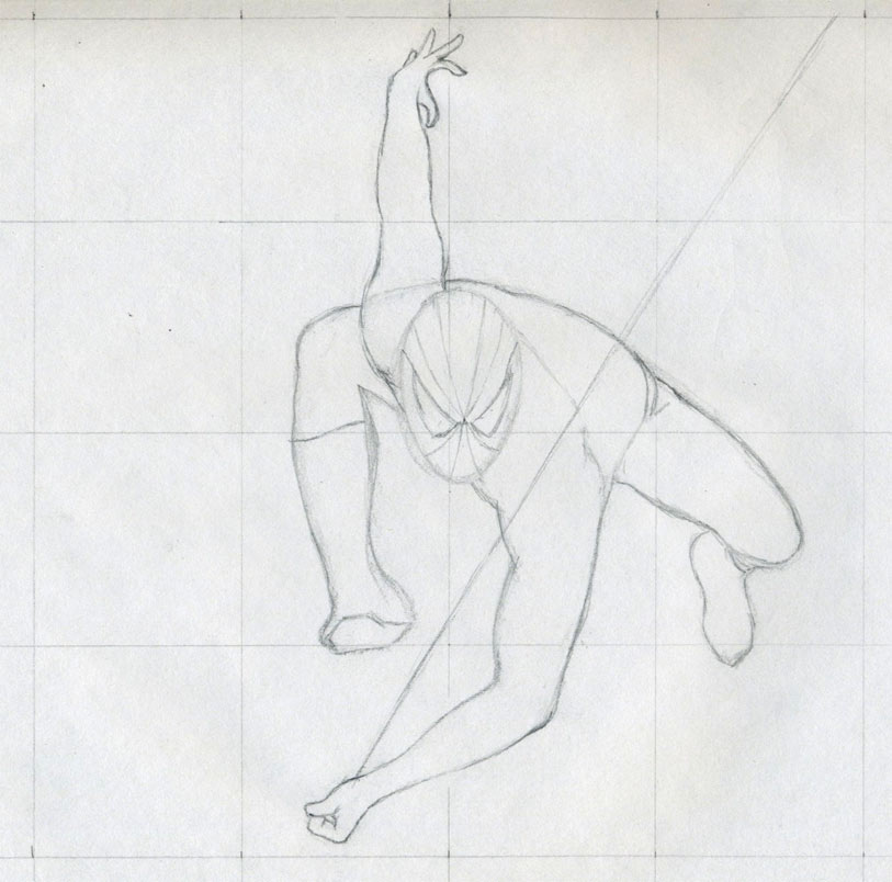 813x804 Draw Spiderman In Action - Spiderman Drawing Step By Step