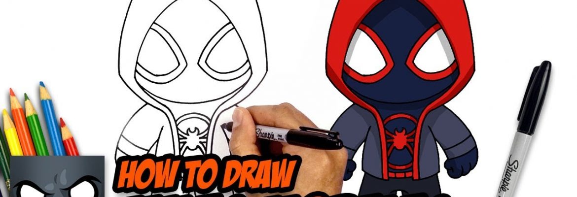 1170x400 How To Draw Miles Morales Spider Man Step - Spiderman Drawing Tutorial