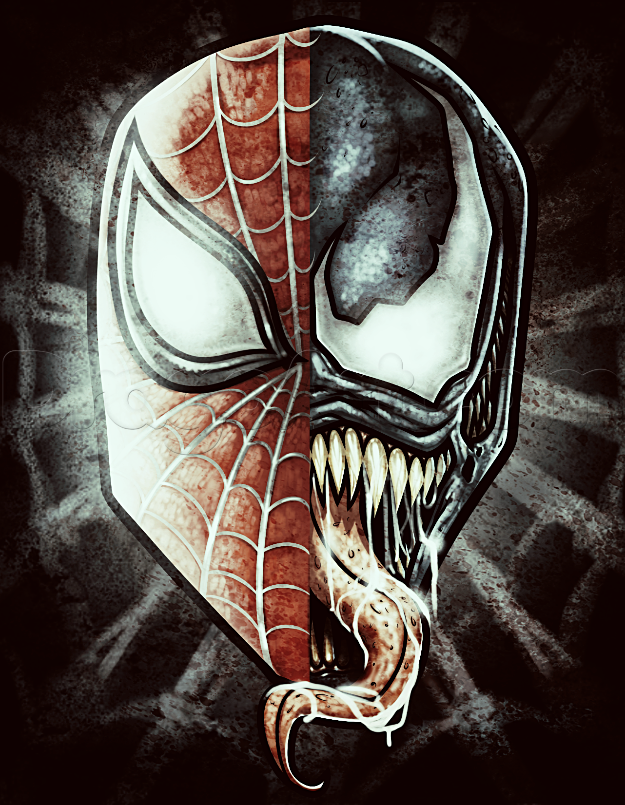 1282x1652 How To Draw Spiderman And Venom, Step - Spiderman Drawing Tutorial