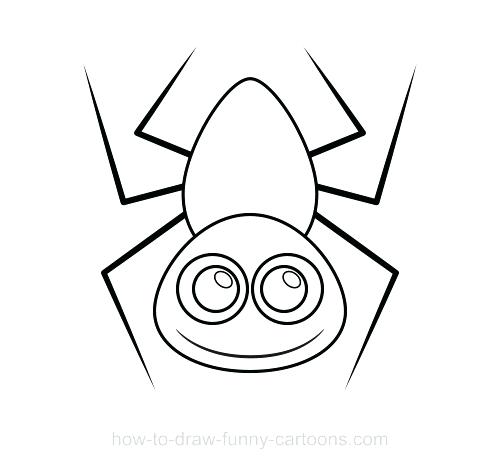 500x469 Easy Spider Drawing Drawn Spider Web Easy Draw Easy Drawing - Spiderman Drawing Tutorial