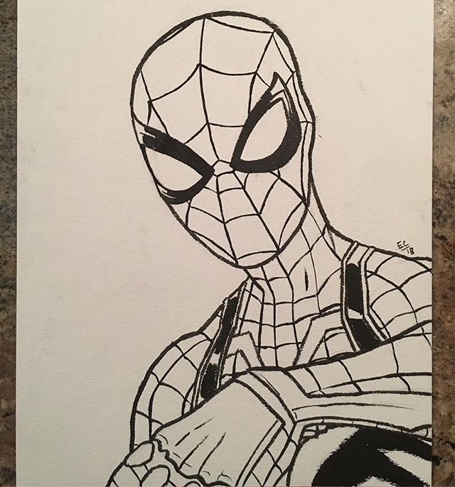 640x686 spidey based off a pose from the upcoming video game used - Spiderman Drawing Video