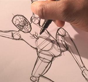 300x280 the easy way to draw spider man video - Spiderman Drawing Video