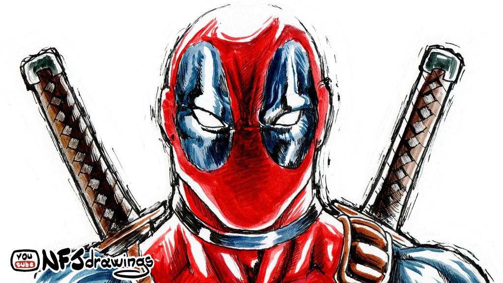 1024x576 deadpool speed drawing video in description - Spiderman Drawing Video