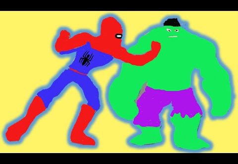 480x330 funny hulk with spiderman nursery rhymes song kids video - Spiderman Drawing Video