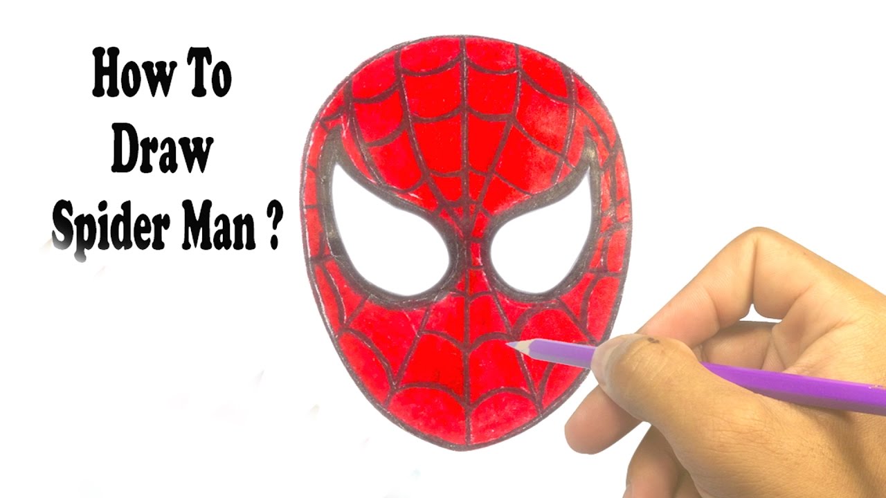 1280x720 How To Draw Spiderman Face - Spiderman Face Drawing