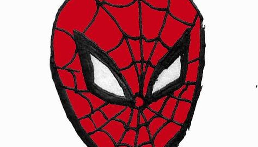 877x500 How To Draw Spiderman's Face Our Pastimes - Spiderman Face Drawing