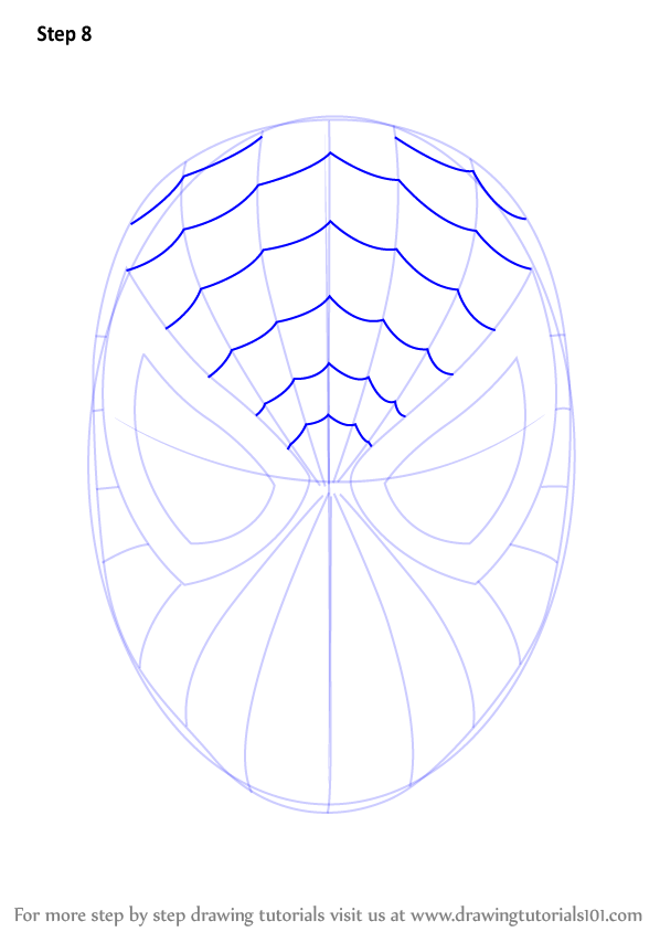 598x844 Learn How To Draw Spiderman Face - Spiderman Face Drawing