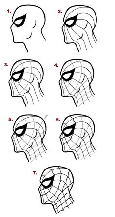 236x443 Spider Man's Mask Tutorial - Spiderman Face Drawing