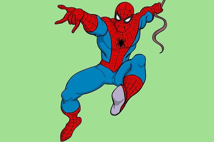 750x500 How To Draw Spiderman In Action, For Kids, Homecoming And Face - Spiderman Hanging Upside Down Drawing