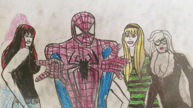 625x352 The Weirdest And Worst Spider Man Fan Art - Spiderman Hanging Upside Down Drawing