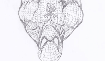 360x210 Weird Spiderman Drawing - Spiderman Hanging Upside Down Drawing