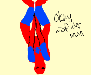 300x250 spiderman hanging upside down drawing - Spiderman Hanging Upside Down Drawing