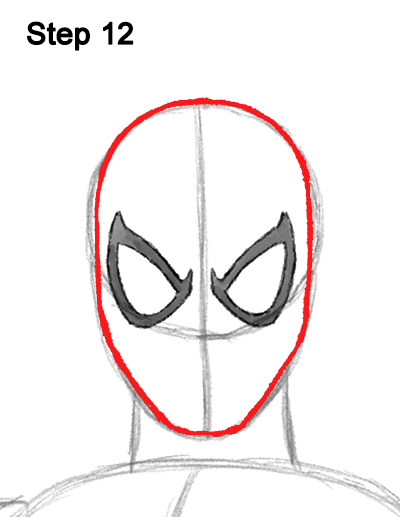 400x517 How To Draw Spider Man - Spiderman Head Drawing