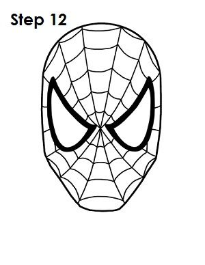 300x388 How To Draw Spider Man Step Spider Man In Spiderman - Spiderman Head Drawing
