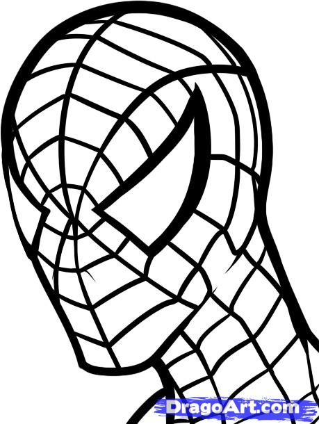 459x610 How To Draw Spiderman Easy, Step - Spiderman Head Drawing