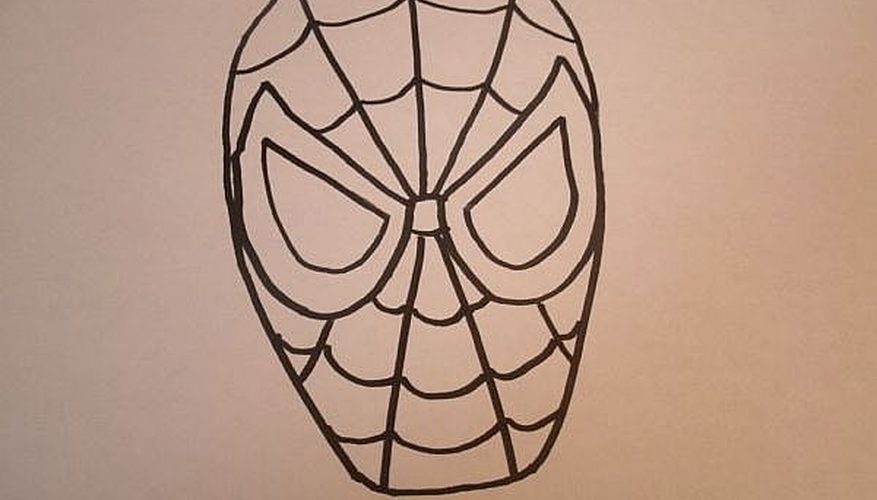 877x500 How To Draw Spiderman Step - Spiderman Head Drawing
