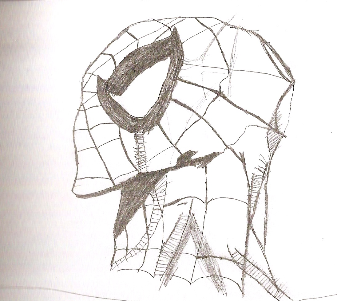 1096x980 Spiderman's Head Draw - Spiderman Head Drawing