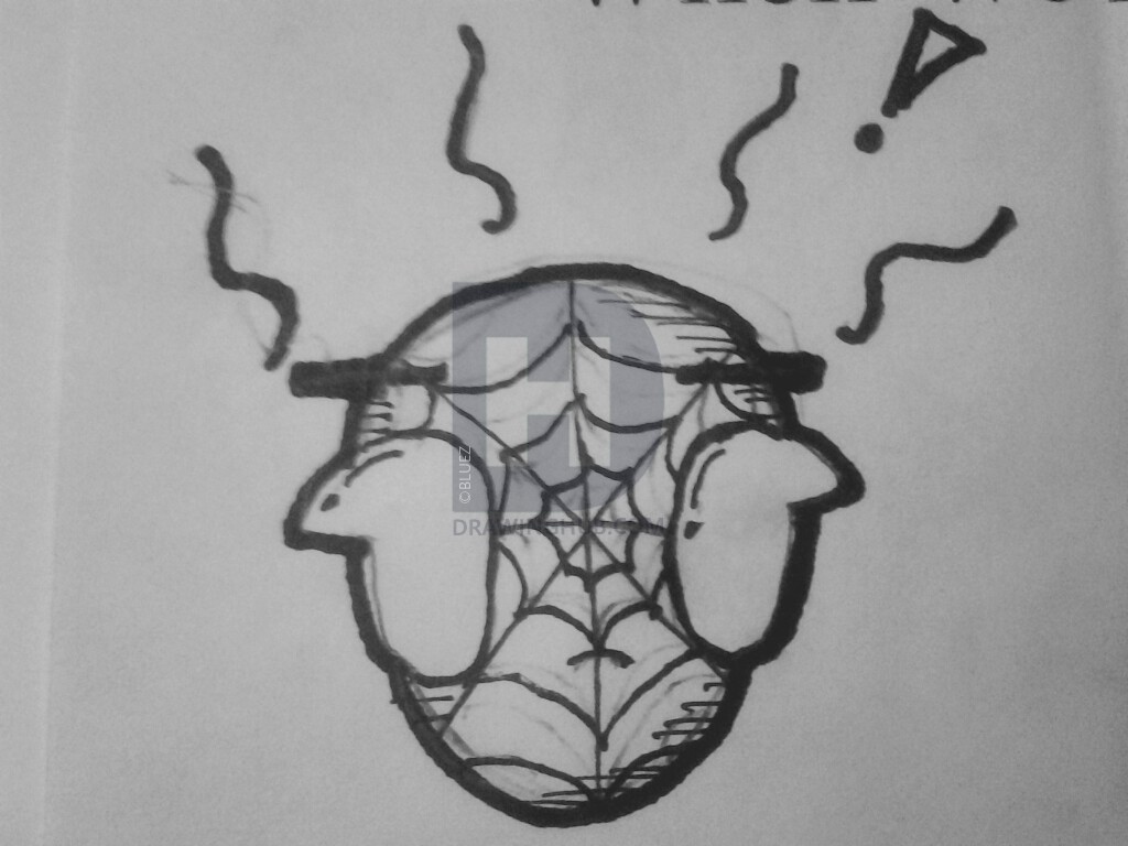 1024x768 Spider Man Head Drawing - Spiderman Head Drawing