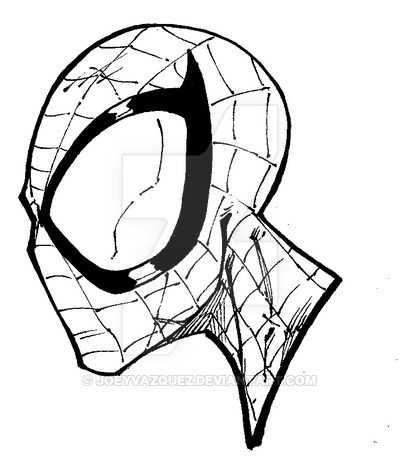 400x460 Spiderman Head - Spiderman Head Drawing