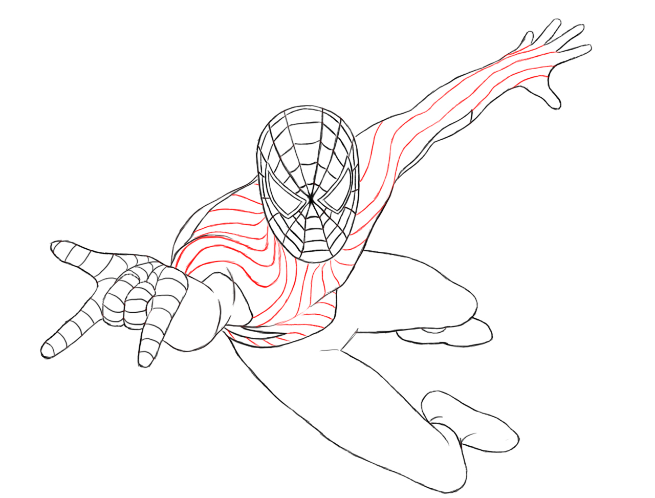 1280x973 How To Draw Spiderman - Spiderman Head Drawing