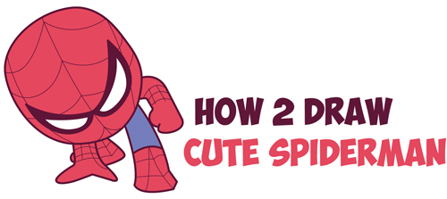 500x223 How To Draw Cute Spiderman - Spiderman Images For Drawing