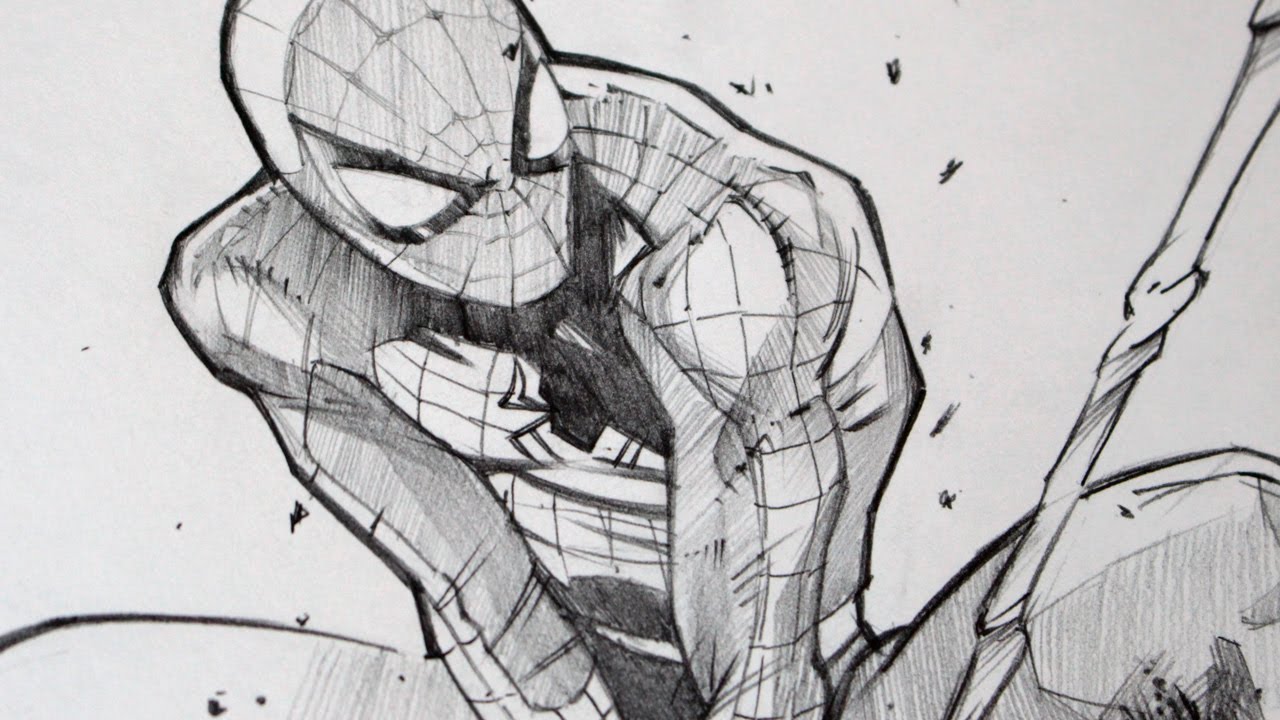 1280x720 Drawing Spiderman With Graphite Pencil - Spiderman Images For Drawing