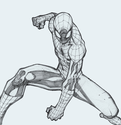 500x514 Spider Man Sketch New How To Draw Spider Man Sketch Simple - Spiderman Line Drawing
