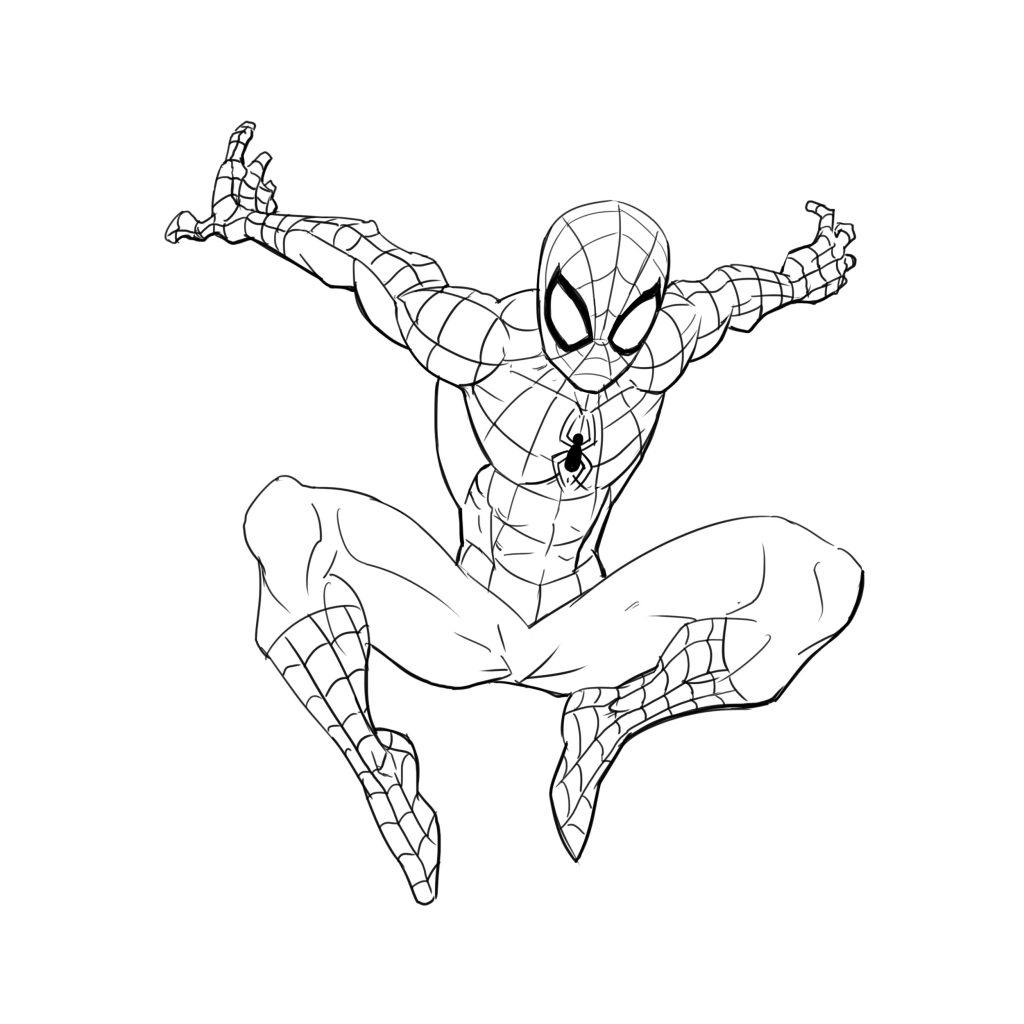 Spiderman Line Drawing at Explore collection of