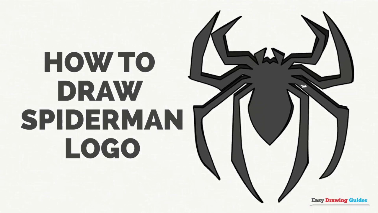 1280x720 how to draw spiderman's logo in a few easy steps drawing tutorial - Spiderman Logo Drawing