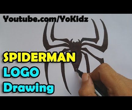 432x360 Spider Man Logo Drawing Tutorial - Spiderman Logo Drawing